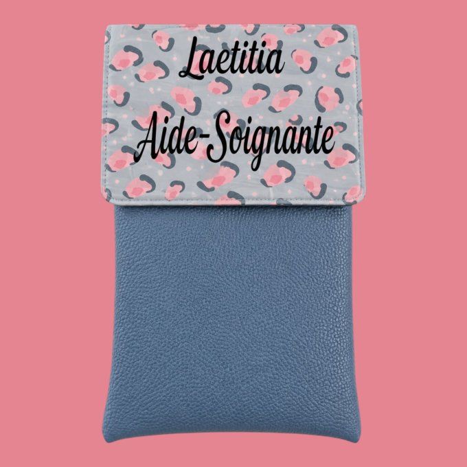 pochette infirmière léopard blush