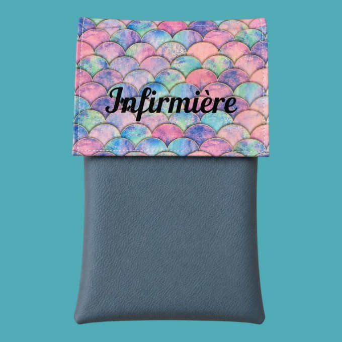 pochette infirmière aimantée écailles sirène
