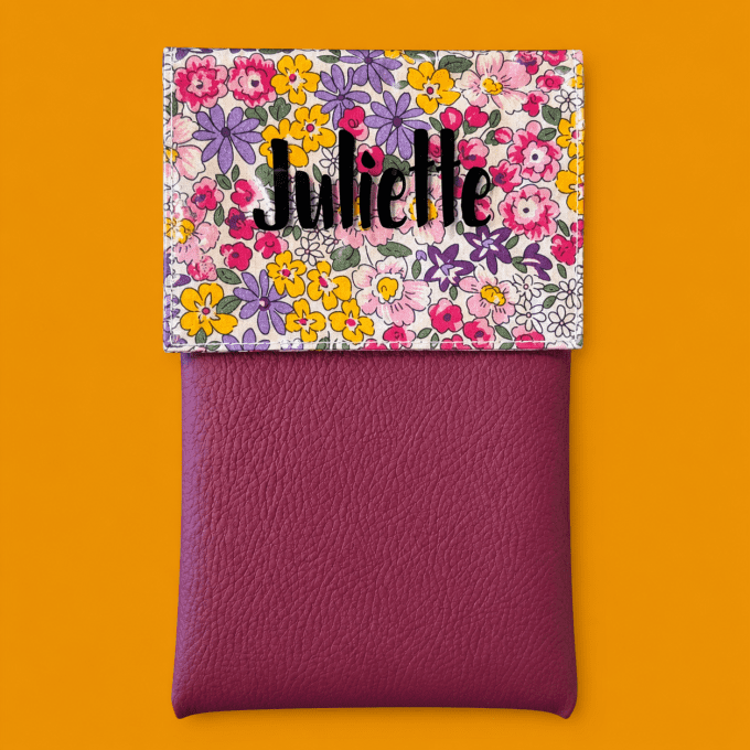 pochette aimantée flore multicolore