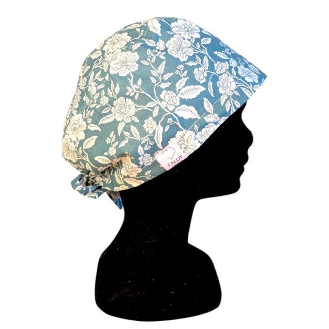 calot fleurs toile de Jouy