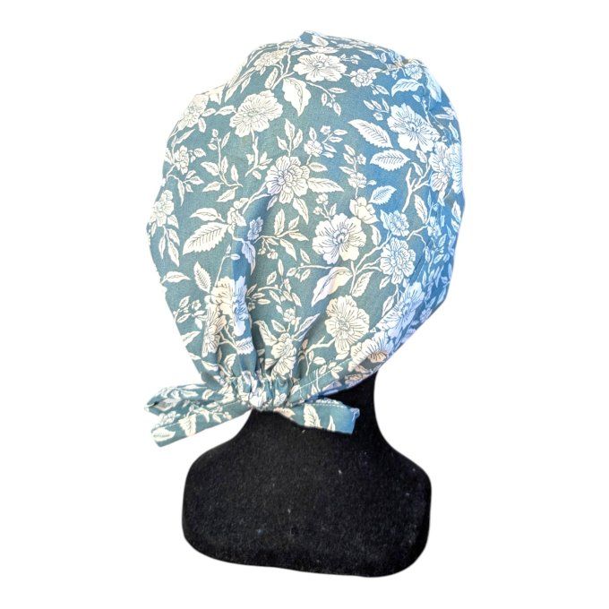 calot fleurs toile de Jouy