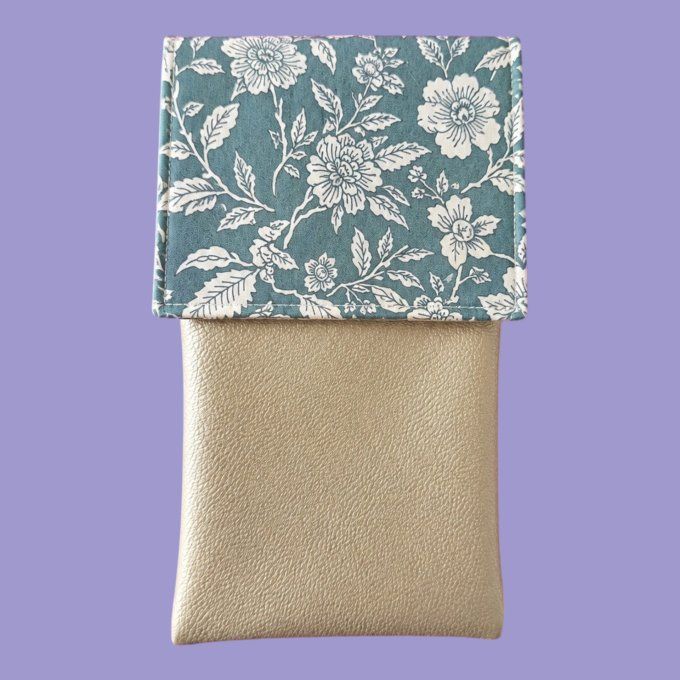 pochette infirmière aimantée fleurs toile de Jouy