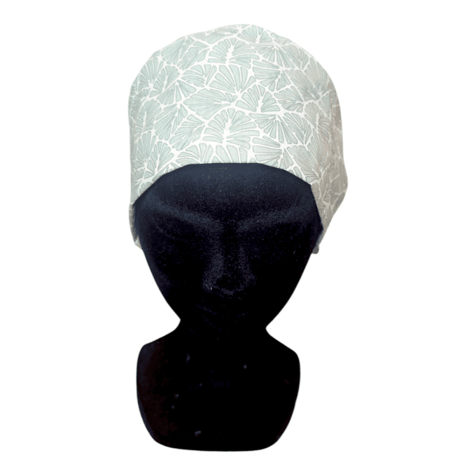 un motif d’agapanthe délicatement dessiné, dans un vert tendre et apaisant