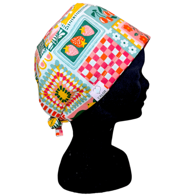 Calot pop colorée avec doublure satin multicolore