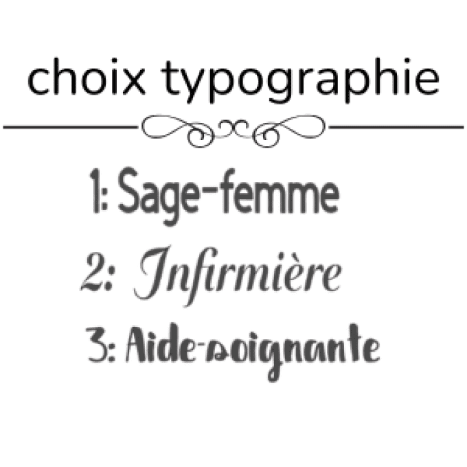 choix typographie pour pochette infirmiere