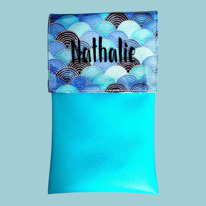 Pochette aimantée personnalisable theme sirène bleu